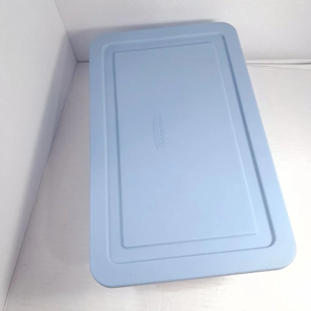 Vintage‎ Rubbermaid 0286 Storage Box Blue clear Container Plastic Snap Shut Lid